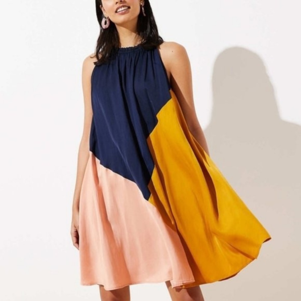 Loft color block swing dress